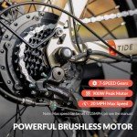 INVANTI Electric Bike, 20" Fat Tire Step-Thru Electric Bicycle, 900W Peak Motor 45 Miles 20MPH Top Speed, Dual Suspension & 7-Speed Folding Ebike for Adults with Rear Rack