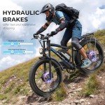 PUJH Peak 3000W Dual Motors Electric Bike for Adults, 52V 25Ah 26" Fat Tire Fast Ebike,Max 36 mph up to 100 Miles, Hydraulic Disc Brake E-Bicycle,Off Road Mountain Hunting EBike for Men (Black)