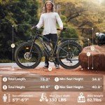 PUJH Peak 3000W Dual Motors Electric Bike for Adults, 52V 25Ah 26" Fat Tire Fast Ebike,Max 36 mph up to 100 Miles, Hydraulic Disc Brake E-Bicycle,Off Road Mountain Hunting EBike for Men (Black)