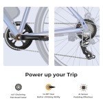 Jasion EB5 Electric Bike for Adults with Peak 500W Brushless Motor, 40Miles 20MPH Commuting Electric Mountain Bike with 360Wh Removable Battery, 7-Speed, 26" Tires and Front Fork Suspension
