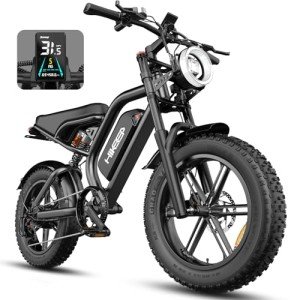 HiKeep Electric Bike for Adults, 20 inch Fat Tire Ebike with 1000W Motor 48V13Ah/15Ah Battery Up to 32/38MPH / 62/68Miles, 7 Speed Dirt Electric Motorcycle Bicycle (Standard, K6 2.0 - Black)