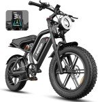 HiKeep Electric Bike for Adults, 20 inch Fat Tire Ebike with 1000W Motor 48V13Ah/15Ah Battery Up to 32/38MPH / 62/68Miles, 7 Speed Dirt Electric Motorcycle Bicycle (Standard, K6 2.0 - Black)