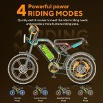 HiKeep Electric Bike for Adults, 20 inch Fat Tire Ebike with 1000W Motor 48V13Ah/15Ah Battery Up to 32/38MPH / 62/68Miles, 7 Speed Dirt Electric Motorcycle Bicycle (Standard, K6 2.0 - Black)