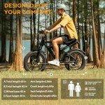 HiKeep Electric Bike for Adults, 20 inch Fat Tire Ebike with 1000W Motor 48V13Ah/15Ah Battery Up to 32/38MPH / 62/68Miles, 7 Speed Dirt Electric Motorcycle Bicycle (Standard, K6 2.0 - Black)