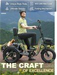 Meetone Breeze Folding Electric Tricycle for Adults, 1000W Electric Trike, 20MPH 100Miles 3 Wheel Electric Bike, Reverse Gear, Rear Differential, 450lbs Load,F&R Baskets,4'' Wide Fat Tire,UL Certified
