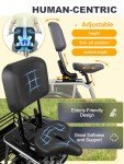 Meetone Breeze Folding Electric Tricycle for Adults, 1000W Electric Trike, 20MPH 100Miles 3 Wheel Electric Bike, Reverse Gear, Rear Differential, 450lbs Load,F&R Baskets,4'' Wide Fat Tire,UL Certified