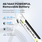 Cybervelo 1000 Peak Electric Bike for Adults,up 80 Miles Removable Battery Ebike, 26" Electric Mountain E Bike with 7-Speed,Adult Electric Bicycles for Commute Beach Snow