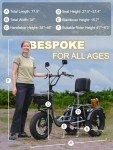 Meetone Breeze Folding Electric Tricycle for Adults, 1000W Electric Trike, 20MPH 100Miles 3 Wheel Electric Bike, Reverse Gear, Rear Differential, 450lbs Load,F&R Baskets,4'' Wide Fat Tire,UL Certified