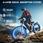 COFANSON 2000W Electric Bicycle for Adults- Moped Style Ebike with 1144WH Battery Pack up to 50 Miles 37MPH, 26" Fat Tire, 7-Speed, 6-Layer Suspension