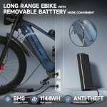 COFANSON 2000W Electric Bicycle for Adults- Moped Style Ebike with 1144WH Battery Pack up to 50 Miles 37MPH, 26" Fat Tire, 7-Speed, 6-Layer Suspension