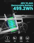 Favoto Folding Electric Bike - Multiple Suspension Ultra Stable Frame Foldable Ebike with 400W Motor 48V10.4Ah Removable Battery, White,UL 2849 Certified