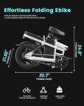 Favoto Folding Electric Bike - Multiple Suspension Ultra Stable Frame Foldable Ebike with 400W Motor 48V10.4Ah Removable Battery, White,UL 2849 Certified