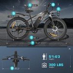 Speedrid Electric Bike for Adults, Fat Tire Ebike 26" Electric Bike 750W Electric Mountain Bike 48V/10.4Ah Removable Battery 25MPH Electric Bicycles 7-Speed