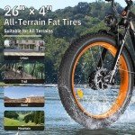 Peak 5000W-Electric-Bike for Adults-Men, Dual-Motor-Ebike 40-46MPH, 52V 30AH Long Range Electric Bicycle, 26" Fat Tire Dirt-Bike, Full Suspension Mountain Bike for Off-Road Snow Sand Hunting (Orange)