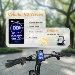 bluebiko 1000W Folding Electric Bike, 48V 20AH Large Removable Battery E Bike, 30+MPH, 80 Miles Max Range, 20" Fat Tire Electric Bike for Adults, Adult Electric Bicycles for Commute Beach Snow