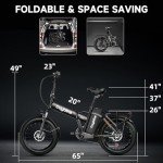 bluebiko 1000W Folding Electric Bike, 48V 20AH Large Removable Battery E Bike, 30+MPH, 80 Miles Max Range, 20" Fat Tire Electric Bike for Adults, Adult Electric Bicycles for Commute Beach Snow