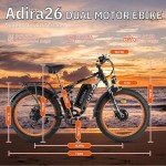 Peak 5000W-Electric-Bike for Adults-Men, Dual-Motor-Ebike 40-46MPH, 52V 30AH Long Range Electric Bicycle, 26" Fat Tire Dirt-Bike, Full Suspension Mountain Bike for Off-Road Snow Sand Hunting (Orange)