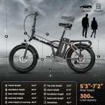 bluebiko 1000W Folding Electric Bike, 48V 20AH Large Removable Battery E Bike, 30+MPH, 80 Miles Max Range, 20" Fat Tire Electric Bike for Adults, Adult Electric Bicycles for Commute Beach Snow
