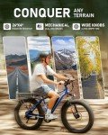 AMYET EB26 Electric Bike for Adults Peak 1800W Electric Bicycle 48V 15AH (720WH) Battery Electric Bike 26" Fat Tire Mountain 32mph 7 Speed Gears Shock Absorber Ebike (Blue)