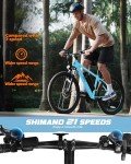 Qlife Racer Electric Bike for Adults - 21-Speed Mountain Lightweight Ebike with Peak 750W 22MPH Brushless Motor, 375Wh Removable Battery, 26X2.1 Tire Step Over E-MTB, Up to 40 Miles,Blue