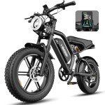 Electric Bike for Adults,20”x 4”Fat Tire，Peak 1500W Motor,7 Speed Electric Motorcycle Bicycle, 48V15AH Battery 4 Riding Modes Up to 32MPH/64Miles Electric Dirt Bike (Standard, K6-G-Black)