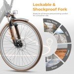 Heybike Cityscape 2.0 Electric Bike for Adults with 1000W Motor Peak,468Wh Removable Battery and up to 50Miles 24MPH,UL Certified 26" Electric Commuter Bike with 7-Speed and Front Suspension.