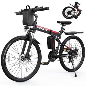 VARUN Folding Electric Bikes - Electric Bike for Adults Peak 750W Motor, Foldable Ebike with 48V Removable Battery, Up to 20+MPH 50 Miles, 21-Speed Gears & Dual Hydraulic Suspension