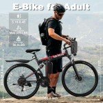 VARUN Folding Electric Bikes - Electric Bike for Adults Peak 750W Motor, Foldable Ebike with 48V Removable Battery, Up to 20+MPH 50 Miles, 21-Speed Gears & Dual Hydraulic Suspension