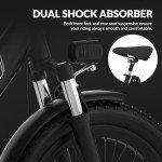 INVANTI Electric Bike, 20" Fat Tire Step-Thru Electric Bicycle, 900W Peak Motor 45 Miles 20MPH Top Speed, Dual Suspension & 7-Speed Folding Ebike for Adults with Rear Rack