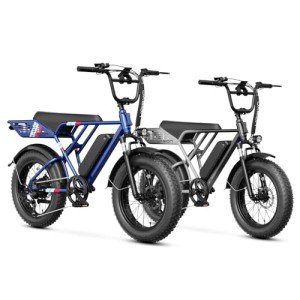 Jasion RetroVolt Electric Bike for Adults,【1500W Peak Motor & 30MPH & 70Miles】 Electric Mountain Bike, Full Suspension Ebikes for Adults, 20" Fat Tire Ebike with 48V 13Ah Battery Electric Dirt Bike