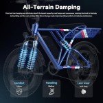 Jasion RetroVolt Electric Bike for Adults,【1500W Peak Motor & 30MPH & 70Miles】 Electric Mountain Bike, Full Suspension Ebikes for Adults, 20" Fat Tire Ebike with 48V 13Ah Battery Electric Dirt Bike