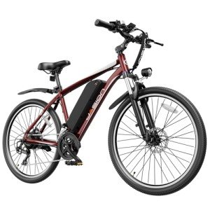 Jasion EBX Electric Bike for Adults, 26" Electric Mountain Bike with 850W Peak Brushless Motor, Max 55Miles 25MPH Electric Bicycles, 450Wh Removable Battery, Ebike for Adults 21-Speed Front Suspension