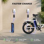 isinwheel U7 Electric Bike for Adults, 750W Peak 20 mph Cargo Ebike Adult Electric Bicycles 55 Miles Range E Bike, 48V 10.4Ah Removable Battery, 7 Speed Gearshift, 20" Step Thru Ebikes for Adults