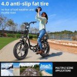 Tamobyke Cityrun 3.0 Electric Bike Peak 1500W 48V 15AH(720Wh) Electric Bike for Adult, 28MPH 68Miles 20''×4.0" Ebike with Front Basket, Fat Tire Ebike for Adults Commuting Snow Beach Riding.