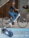 Jasion YC1 ST 26" Electric Bike, 360WH Removable Battery, Up to 40miles, 750W Peak Motor, Step-Through Ebike for Adults, Max 23MPH Urban Commuter E-Bike, 7 Speeds & Front Suspension