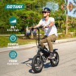 Gotrax S3 16" Electric Bike, Max Range 25Miles(Pedal-Assist)&Max Speed 20Mph, 500W Folding E-Bike with 280.8Wh Battery, Adjustable Seat&Dual Fenders, Commuter Electric Bicycle for Adults/Teens Black