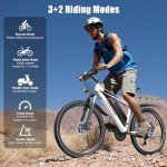 Funhang Electric Bike for Adults, Peak 1000W Ebike, 50Miles 21.7MPH Adult Electric Bicycles, 26" Electric Mountain Bike 48V 374.4WH Battery, Commuter E Bike with Adjustable Stem, Fenders, 21 Speed