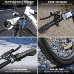 Funhang Electric Bike for Adults, Peak 1000W Ebike, 50Miles 21.7MPH Adult Electric Bicycles, 26" Electric Mountain Bike 48V 374.4WH Battery, Commuter E Bike with Adjustable Stem, Fenders, 21 Speed