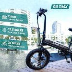 Gotrax S3 16" Electric Bike, Max Range 25Miles(Pedal-Assist)&Max Speed 20Mph, 500W Folding E-Bike with 280.8Wh Battery, Adjustable Seat&Dual Fenders, Commuter Electric Bicycle for Adults/Teens Black