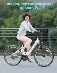 Jasion YC1 ST 26" Electric Bike, 360WH Removable Battery, Up to 40miles, 750W Peak Motor, Step-Through Ebike for Adults, Max 23MPH Urban Commuter E-Bike, 7 Speeds & Front Suspension