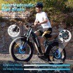 RegalRider Electric Bike 26" Fat Tire Ebike, 1000W Peak Motor, Max Range 65 Miles Dual Hydraulic Brake Snow Ebike for Adults, Electric Mountain Bike with 624Wh Removable Battery, LCD Display, 7-Speed