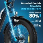RegalRider Electric Bike 26" Fat Tire Ebike, 1000W Peak Motor, Max Range 65 Miles Dual Hydraulic Brake Snow Ebike for Adults, Electric Mountain Bike with 624Wh Removable Battery, LCD Display, 7-Speed