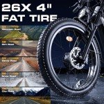 Seemoon Peak 3000W(Dual Motors) Electric Bike for Adults,52V 21Ah 26" Fat Tire Fast Ebike,Max 36 mph up to 100 Miles,Hydraulic Disc Brake,Off Road Mountain Hunting for Men(White&Orange)