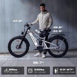 Seemoon Peak 3000W(Dual Motors) Electric Bike for Adults,52V 21Ah 26" Fat Tire Fast Ebike,Max 36 mph up to 100 Miles,Hydraulic Disc Brake,Off Road Mountain Hunting for Men(White&Orange)