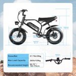 AVDLBIKE Electric Bike, 16'' Fat Tire eBike for Teens/Adults, 500W E-Bike with 36V/12.8Ah Removable Battery, 22MPH 45 Mile Range Commuting Electric Mountain Bike with Dual Disc Brakes