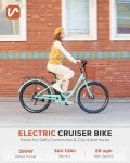 Viribus Electric Bike for Adults, 40 Miles Range E Bikes for Women 700W Peak with 468Wh Battery, Lightweight Aluminum Frame & Basket, 7 Speed Step Through Electric Bicycle for Seniors 26 inch Mint
