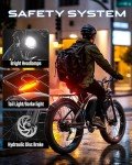 5000W Peak Dual Motors Electric Bike for Adults, 52V 32Ah Battery, 40-45MPH Fast Ebike, 24"*4.0 Fat Tire Hydraulic Disc Brake E-Bicycle, Beach Off-Road Front Suspension Mountain E-Bike for Men(Blue)