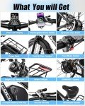 5000W Peak Dual Motors Electric Bike for Adults, 52V 32Ah Battery, 40-45MPH Fast Ebike, 24"*4.0 Fat Tire Hydraulic Disc Brake E-Bicycle, Beach Off-Road Front Suspension Mountain E-Bike for Men(Blue)