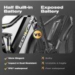 Electric Bike, Peak 2000W 17.5Ah Fat Tire Ebike for Adults, 35mph 80 Miles Electric Bicycle for Men with Hydraulic Brakes, Color Display, Full Suspension Off Road Mountain E Bike (Black & Yellow)