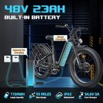 FREESKY Peak 3000W Dual Motor Ebike for Adults, 48V 23AH Removable Battery, 32-34MPH Step-Thru Unlocked Electric Bike, 26" Fat Tire Mountain Off Road E Bike 7-Speed with Dual Hydraulic Disc Brake